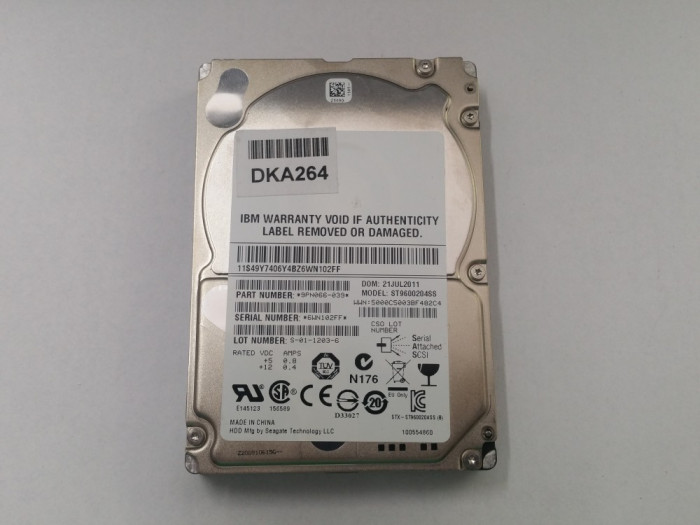 Hard disk server Seagate Savvio ST9600204SS ST600MM0006 9PN066-039 600GB 10000 RPM 10K SAS 6Gb/s
