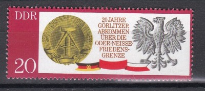 Germania RDG 1970 - 20 de ani de la Tratatului de pace de la Oder-Neisse, MNH foto