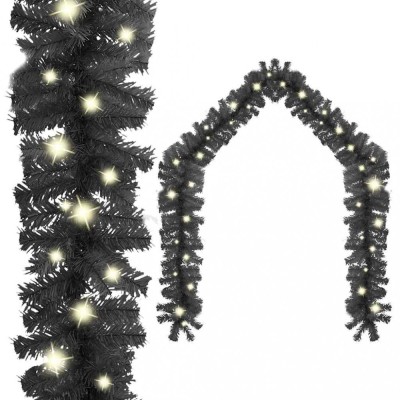 Ghirlandă de Crăciun cu lumini LED, negru, 20 m foto