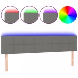 Cumpara ieftin Tablie de pat cu LED, gri inchis, 160x5x78/88 cm, textil