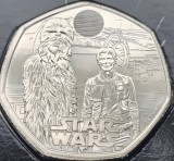 50 pence 2024 Marea Britanie, Han Solo and Chewbacca, Star Wars, Bunc, Coincard, km#2618