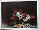 Tablou maci, nesemnat., Flori, Ulei, Realism