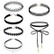 Set 6 coliere choker elegant, stiluri multiple, negru