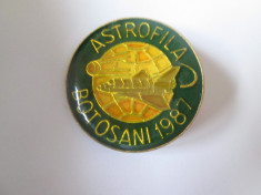 Rara! Insigna Astrofila Botosani 1987 foto