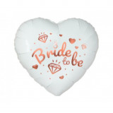 Balon folie model inimioara cu inscriptie Bride to be alb 46 cm, Godan