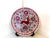 Farfurie de perete colecție, ceramică emailată, decor cloisonne, hand made - Cerb - marcaj Dakas Keramik Archangelos Rodos Grecia