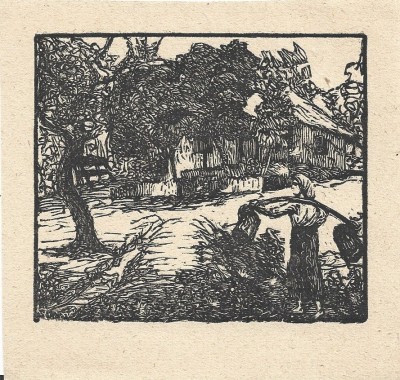 A3356N Gravură de &amp;icirc;nceput de secol al XX-lea, artist rom&amp;acirc;n foto