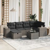 Gossi set canapele de gradina cu perne, 7piese gri deschis poliratan