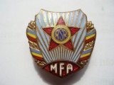 ROMANIA - INSIGNA MILITARA - MFA ( MIN. FORTELOR ARMATE ) , 1965, RSR, IM 1.155