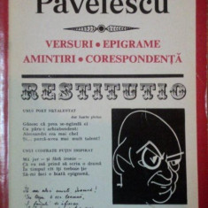 VERSURI.EPIGRAME.AMINTIRI.CORESPONDENTA - CINCINAT PAVELESCU 1972