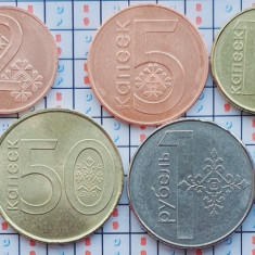 01B13 Belarus set 8 monede 2009 1, 2, 5, 10, 20, 50 Kopek 1, 2 Rouble 2009 UNC