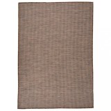 Covor exterior vidaXL maro, 160x230 cm, țesătură plată, rezistent UV si intemperii, polipropilena
