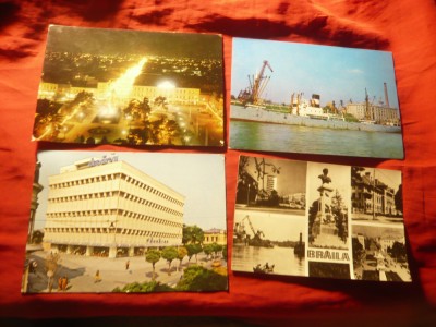 4 Ilustrate Braila : RPR 1969 ,1970 (cu defect) si 2x1980 foto