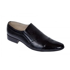 OFERTA! marimea 41, 43, 44 - Pantofi barbati, eleganti, din piele naturala cu varf Negru LAC LP61NLAC