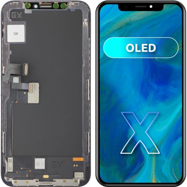Display cu Touchscreen GX pentru Apple iPhone X, cu Rama, Versiune OLED, Negru