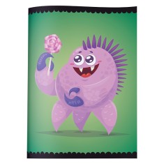Caiet Strigo A5, 32 File, Matematica, Patratele, Coperta Monster