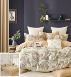 Cumpara ieftin Lenjerie Pat Lucia Sf041, Bumbac, 4 Piese, Fara Elastic, Crem, Galben