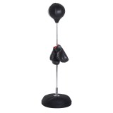 HOMCOM Sac de Box, Stand de Box cu Mănuși, Minge de Perforare, Minge de Box pentru Antrenament, 43x43x126-144 cm, Negru | Aosom Romania
