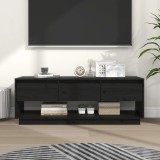 VidaXL Comodă TV, negru, 110,5x34x40 cm, lemn masiv de pin