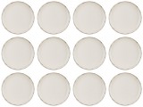 Set farfurii 12 piese, ceramice pentru fructe, Bej Nordic Style, diametru 19 cm