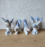 Lot de 4 bibelouri mici portelan, pasari