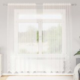 vidaXL Perdele cu perdele Floral Alb 150 x 240 cm Poliester