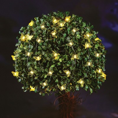 sir lumina solara de gradina model fluture - 2,4 m - 25 LED-uri alb cald foto