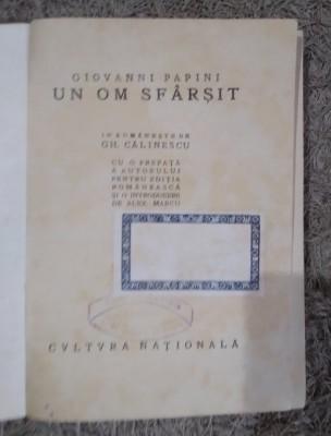 A. Giovanni Papini Un om sfarsit foto
