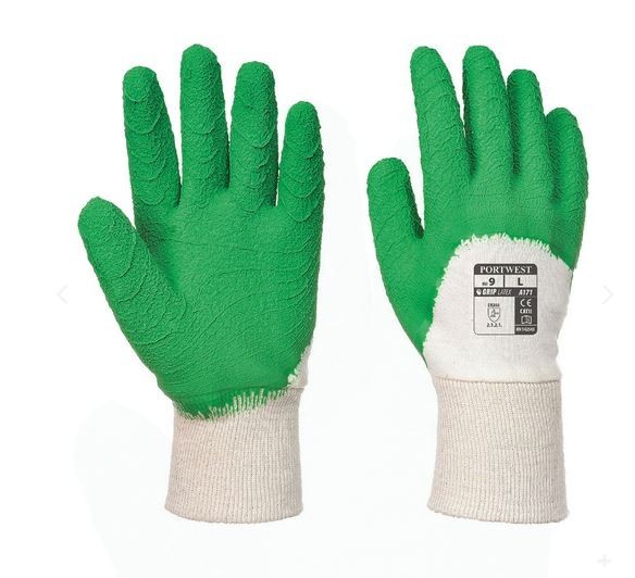 Manusi de lucru din latex, verde/alb, Portwest, L