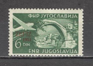 Iugoslavia.1951 Posta aeriana:Expozitia filatelica ZEFIS-supr. SI.157 foto