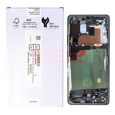 LCD+Touchscreen cu Rama Samsung Galaxy S10 Lite / G770 BLACK Original Service Pack foto