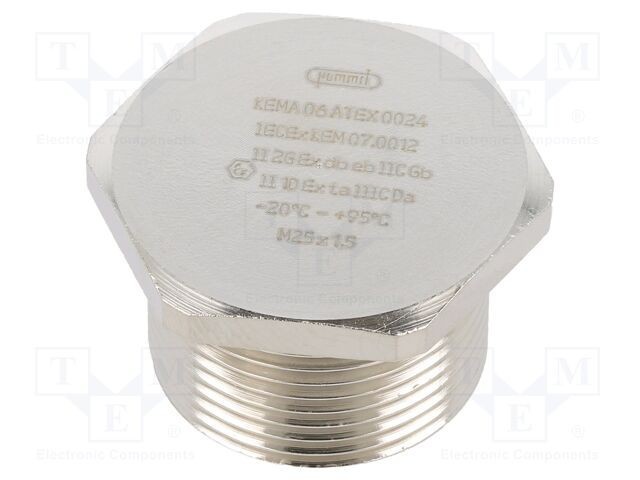 Capac de protecţie M25 1,5 IP68 alamă nichel HUMMEL