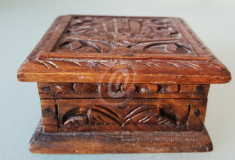 Cutie bijuterii din lemn sculptata pentru bijuterii, 8 cm foto