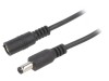Cablu Negru 2x0,5mm2 DC 5,5/2,5 Mufă și Soclu Drept, Bq Cable