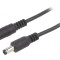 Cablu Negru 2x0,5mm2 DC 5,5/2,5 Mufă și Soclu Drept
