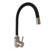 Baterie pentru bucatarie Mixxus Reflex Black, 40 mm, monocomanda, cartus ceramic, Negru/Argintiu