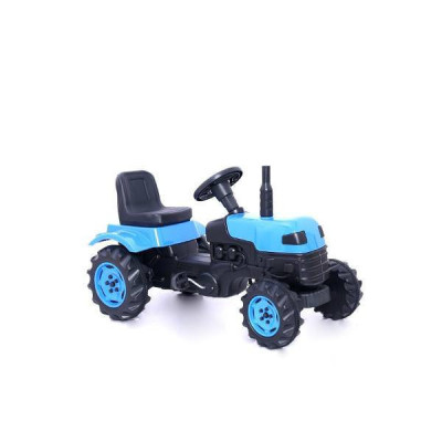 Tractor cu pedale albastru foto