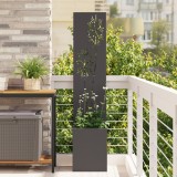 Ghiveci de Grădină cu Panou Decorativ Negru 32 x 140 cm