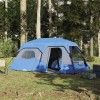 Cort de familie 9 persoane albastru, setare rapidă impermeabil