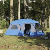 VidaXL Cort de familie 9 persoane albastru, setare rapidă impermeabil