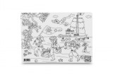 Plansa reutilizabila de colorat Funny Mat, model Pirati, 25A 35 cm