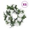Ghirlande de flori de Craciun, 6 buc., alb, 240 cm