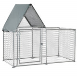 Cumpara ieftin Gard pentru Gaini PawHut cu Panza de Protectie din Tesatura Oxford, Cotet pentru Pui si Iepuri din Otel Galvanizat 2x1,05x1,72 m, Argintiu