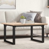 VidaXL Masă de cafea, cadru O, 90x90x45,5 cm, lemn masiv pin și Oţel
