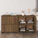 Servante, 2 buc., stejar maro, 70x41x75 cm, lemn prelucrat