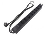 Prelungitor cu 7 prize negru 230V 10A, Logilink