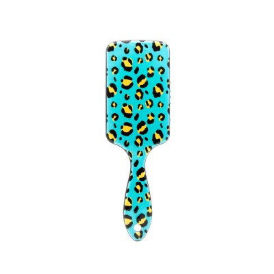 Perie pentru par, dreptunghiulara, Leopard, Verde foto