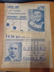 AS - PARTITURA - MUZICA G.DENDRINO, TEXT EUGEN MIREA - TU NU STII CE MULT AM PLANS, VALS, pt voce si pian