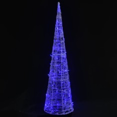 Piramida decorativa con de lumini cu LED albastru 90 cm acril foto