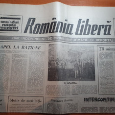 ziarul romania libera 21 martie 1990-art. valea jiului nu crede in lacrimi